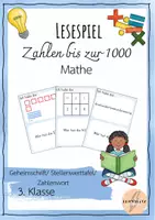 Vorschau - Spiele - Lesespiel Zahlen bis zur 1000 Klasse 3 Geheimschrift Stellenwerttafel und Zahlenwert - Deckblatt