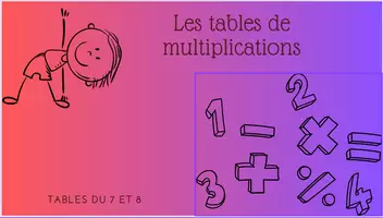 Aperçu - Vidéos - APQ Les tables de multiplications 7 et 8 - Page de couverture