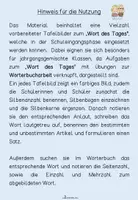 Vorschau - Fördermaterial/Inklusion - Tafelbilder Wort des Tages - Wörterbuch nutzen - Seite 1