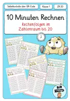 Vorschau - Arbeitsblätter - Rechenfolgen im ZR bis 20 mit Selbstkontrolle über QR-Codes - 10 Minuten rechnen 3 - Deckblatt
