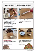 Vorschau - Mal- und Bastelvorlagen - Tannenzapfen Igel - Kunstprojekt (Klasse 1-2) - Seite 2