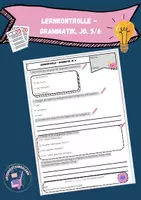 Vorschau - Arbeitsblätter - Lernkontrolle: Grammatik und Schreibkompetenz, Jg. 5/6 - Deckblatt