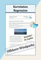 Vorschau - Arbeitsblätter - Korrelation Einfache lineare Regression Offshore-Windparks Restriktion Datensatz Excel - Deckblatt