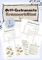 Vorschau - Arbeitsblätter - Orff-Instrumente Kreuzworträtsel 1 differenziert - Deckblatt
