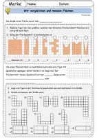 Vorschau - Arbeitsblätter - Vergleichen und Messen von Flächeninhalte - Seite 1