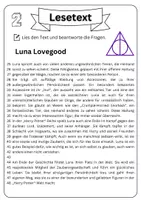 Vorschau - Arbeitsblätter - Leseverständnis - Luna Lovegood + Lösungen - Seite 2