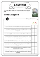 Vorschau - Arbeitsblätter - Leseverständnis - Luna Lovegood + Lösungen - Seite 3