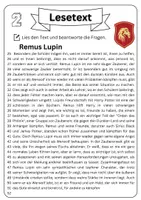 Vorschau - Arbeitsblätter - Leseverständnis - Remus Lupin + Lösungen - Seite 2