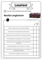 Vorschau - Arbeitsblätter - Leseverständnis - Neville Longbottom + Lösungen - Seite 3