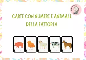 anteprima - Giochi - Carte con numeri e animali della fattoria - Pagina di copertina