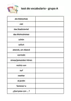 Vorschau - Test - (Partner*innen) Vokabeltest Spanisch - barrio, casa, Ortspräpositionen - Seite 1
