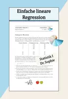 Vorschau - Arbeitsblätter - Einfache lineare Regression Blutdrucksenkung Excel - Deckblatt