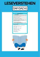 Vorschau - Arbeitsblätter - Ein Text zum Thema Leseverstehen mit Fragen und Lösungen - DAF DAZ A1 - Deckblatt
