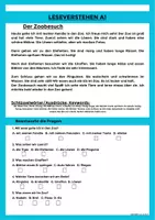 Vorschau - Arbeitsblätter - Ein Text zum Thema Leseverstehen mit Fragen und Lösungen - DAF DAZ A1 - Seite 1
