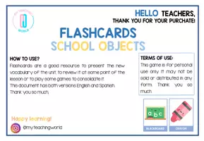 Vista previa - Tarjetas / Manipulativos - Flashcards/ Tarjetas de vocabulario - página 1