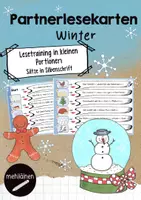 Vorschau - Spiele - Partnerlesekarten Winter Sätze - Deckblatt
