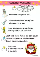 Vorschau - Mal- und Bastelvorlagen - Kunst Weihnachten Windlicht Basteln - Advent Bastelvorlage (Klasse 1, 2, 3, 4) - Seite 1