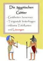 Vorschau - Arbeitsblätter - Die ägyptischen Götter (Infotext, Tiergestalt hinterfragen, Bildkarten) - Deckblatt