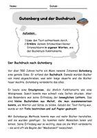 Vorschau - Arbeitsblätter - Gutenberg und der Buchdruck - Mittelalter - Seite 1