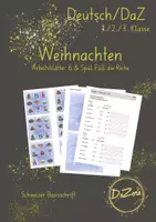 Vorschau - Unterrichtsreihen - Spiel Füll die Reihe und Arbeitsblätter Weihnachten - Deckblatt