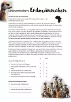 Vorschau - Arbeitsblätter - Vertretungsstunde Erdmännchen: Rätsel und Leseverstehen - Deckblatt