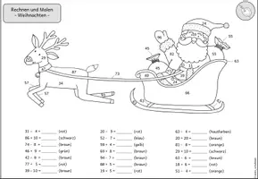 Vorschau - Mal- und Bastelvorlagen - Rechen-Mal-Blätter Weihnachten Teil 2 - Seite 3