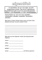 Vorschau - Arbeitsblätter - Wörter mit d oder t - eigentlich, wesentlich, ... - Seite 1