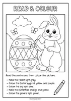 Vorschau - Arbeitsblätter - Easter Read & Colour: 6 Ausmalbilder zur Wiederholung von Farben (colours) und Englischvokabeln (4-5 Klasse) - Seite 1