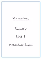 Vorschau - Arbeitsblätter - Vokabeln, Blue Line 1, Unit 3 - Deckblatt