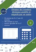 Aperçu - Feuilles d'exercices - Division des nombres décimaux positifs et négatifs par un entier | mathématiques | 26 colonnes - Page de couverture