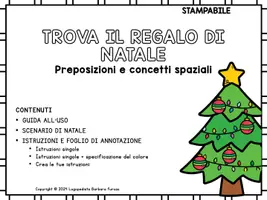 anteprima - Esercizi - Trova il regalo di Natale | Preposizioni Concetti Spaziali - Pagina 1