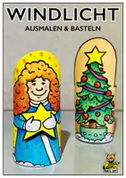 Vorschau - Mal- und Bastelvorlagen - Windlicht Engel und Weihnachtsbaum - Bastelvorlage Weihnachten - Deckblatt