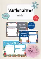 Vorschau - Präsentationen/Tafelbilder - Startbildschirme I Winter I Begrüßungsbilder I digitale Tafel - Deckblatt