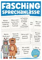 Vorschau - Spiele - Fasching Karneval Sprechanlässe Deutsch - Deckblatt