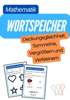 Vorschau - Anderer Materialtyp - Wortspeicher Symmetrie, Deckungsgleichheit, Maßstab, Vergößern, Verkleinern (A4/A4) (Klasse 3,4) - Deckblatt