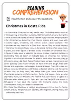 Vorschau - Arbeitsblätter - Reading Comprehension - Christmas in Costa Rica + Solutions - Seite 1