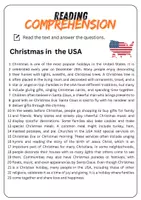 Vorschau - Arbeitsblätter - Reading Comprehension - Christmas in the USA + Solutions - Seite 1