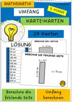 Vorschau - Bildkarten - Übungskartei Umfang berechnen - Deckblatt