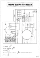 Vorschau - Mal- und Bastelvorlagen - Kunst Idee: PopUp Leseecke basteln - Seite 1