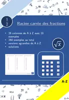 Aperçu - Feuilles d'exercices - Racine carrée des fractions | mathématiques | 26 colonnes - Page de couverture