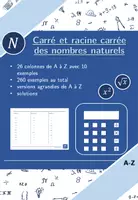 Aperçu - Feuilles d'exercices - Carré et racine carrée des nombres naturels | mathématiques | 26 colonnes - Page de couverture