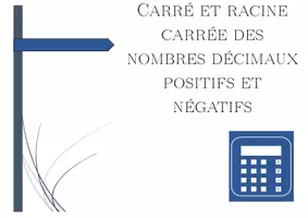 Aperçu - Feuilles d'exercices - Carré et racine carrée des nombres décimaux positifs et négatifs | mathématiques | 26 colonnes - Page 1
