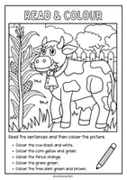 Vorschau - Arbeitsblätter - Read and Colour Farm Animals Ausmalbilder - Seite 2