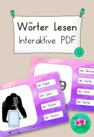 Vorschau - Interaktives Material - Wörter lesen interaktiv- Buchstabe G - Deckblatt