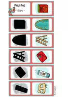 Vorschau - Stationenlernen - Weihnachten-Wichtel Lernspiel Domino und Paare finden Schattenbilder Vorschule, Klasse 1 - Seite 1