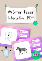Vorschau - Interaktives Material - Wörter lesen interaktiv - Buchstabe Z - Deckblatt