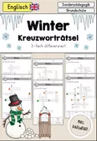 Vorschau - Arbeitsblätter - Winter & Winter clothes Crossword Kreuzworträtsel differenziert - Englisch - Deckblatt
