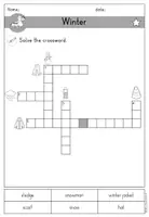 Vorschau - Arbeitsblätter - Winter & Winter clothes Crossword Kreuzworträtsel differenziert - Englisch - Seite 3