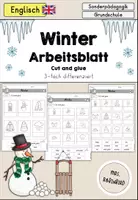 Vorschau - Arbeitsblätter - Winter & Winter clothes Arbeitsblatt Cut and glue differenziert - Englisch - Deckblatt