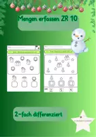 Vorschau - Arbeitsblätter - Mengen ZR10 (Zählen) - Weihnachten - Deckblatt